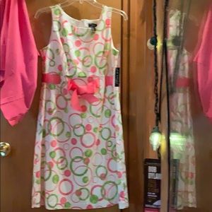 Kim Rogers Signature, dress with watermelon sweatr